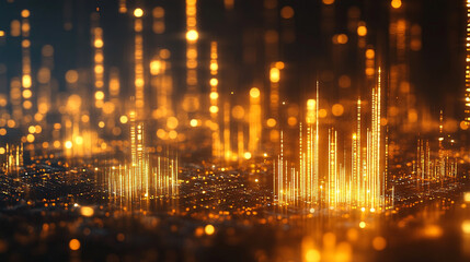 Obraz premium Luxurious Golden Trading Cand With Forex Visualization