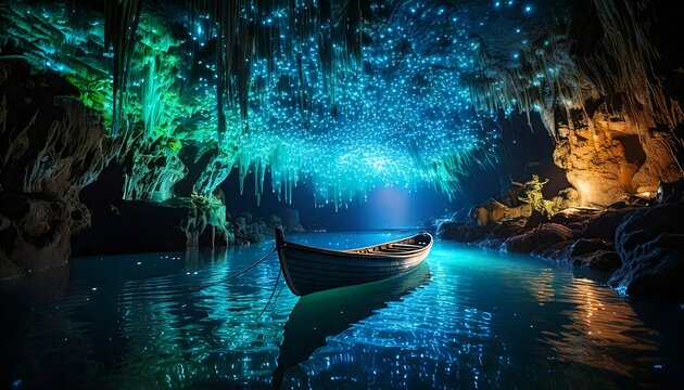  A mesmerizing underground cave where thousands of tiny blue-green