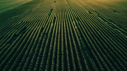A green cornfield on Earth Day, with rows of healthy crops stretching across the land, perfect for agricultural, eco-friendly, or sustainability product shoots