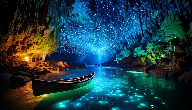 A mesmerizing underground cave where thousands of tiny blue-green