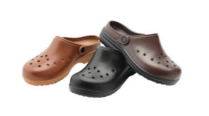 Comfortable clogs shoes isolated on transparent background