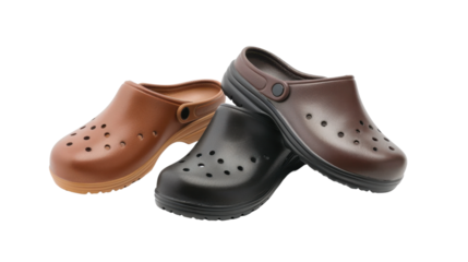 Comfortable clogs shoes isolated on transparent background