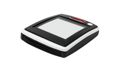Portable electronic device with blank screen showing on transparent background