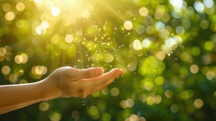 Obraz premium Therapeutic Touch: A calming technique that uses the power of touch to alleviate stress, relax the body, and support emotional healing in therapeutic settings. 