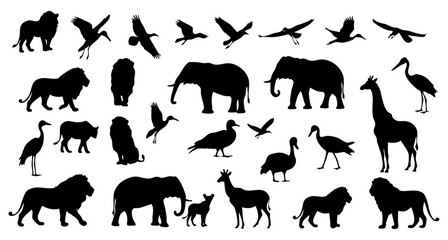 Minimalist Wildlife Silhouettes Vector Set