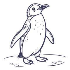 Fototapeta premium Penguin sketch, vector illustration for wildlife conservation, Arctic themes, and educational materials