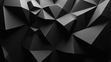 Obraz premium Abstract 3D Black Background with Dark Geometric Shapes