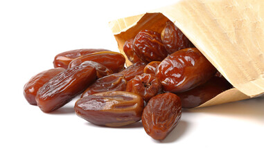Dry date fruit . isolated on white background.