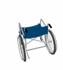 後方上部から見た車椅子の3dレンダリング