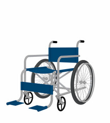 斜めから見た車椅子の3dレンダリング