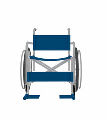前から見た車椅子の3dレンダリング