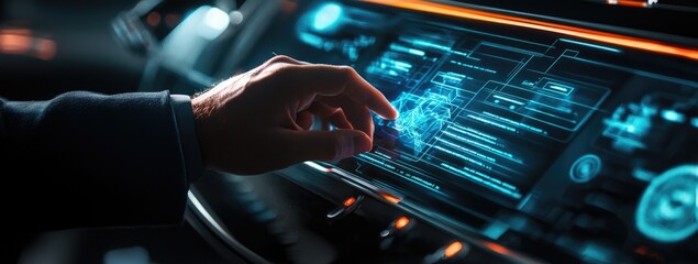 Futuristic car dashboard interface