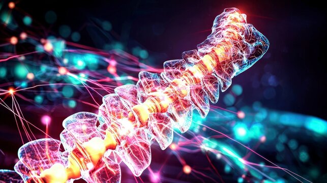 Human Spinal Cord   Anatomy  Neuroscience  3D Medical Illustration  High Resolution