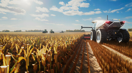 Autonomous Farming Revolution: AI-Powered Harvesting Machines Transforming Modern Agriculture generate by AI
