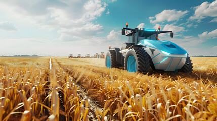 Autonomous Smart Farming: AI-Powered Tractors Transforming Agriculture with Advanced Technology generate by AI