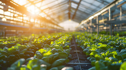 Modern Greenhouse Farming: Sustainable Agriculture Enhanced by Smart Technology and Precision Cultivation generate by AI