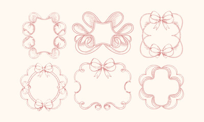 Modern seamless vector-style illustration decorative frames with a vintage aesthetic, easily editable.