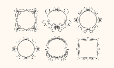 Modern seamless vector-style illustration decorative frames with a vintage aesthetic, easily editable.