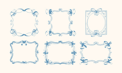 Modern seamless vector-style illustration decorative frames with a vintage aesthetic, easily editable.
