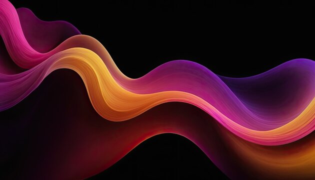 Wave lines trails flowing dynamic in diverse colors isolated on black background Abstract futuristic background science digital and communication concept Generative AI
3