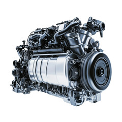 Car engine isolated on white background