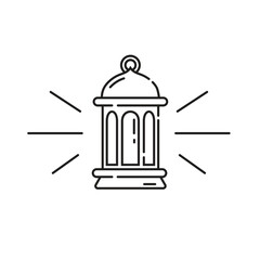 cute black and white doodle lantern. element eid mubarak. outline arabic lantern