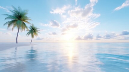 Tranquil beach sunrise