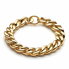 Obraz premium A sleek gold bracelet, isolated on a white background