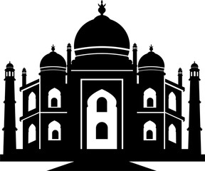 Taj mahal vector illustration silhouette