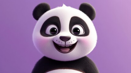 Adorable 3D Rendered Panda Bear: A Symbol of Joy and Playfulness