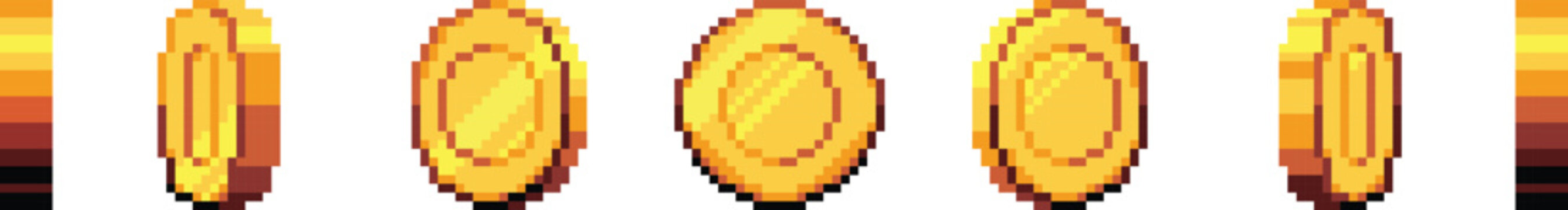 Pixel Art Gold Coin Animated