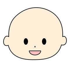 笑顔のイラスト　笑ってる　色付き