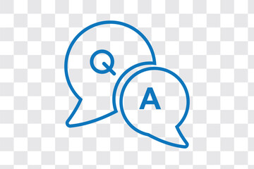 Questions and answers icon with speech bubble and q and a letters. Vector minimal trendy illustration in 3 styles for frequently asked questions concepts in websites
