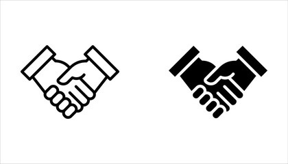 Handshake icon set. business handshake. contact agreement on white background