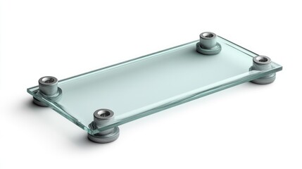 Elegant Glass Panel with Metal Fasteners: A Modern Design Element