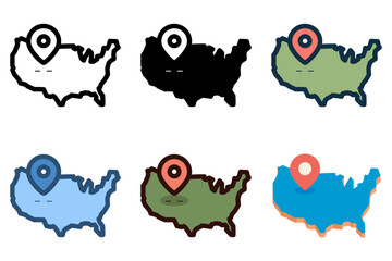united states map icon vector illustration