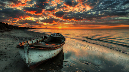 After sunset sky cloudy beach high quality 4k imag 