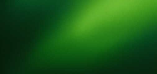 Green abstract background for wide banner with modern pattern material texture. Dark smooth green color grainy gradient background dark noise texture header poster banner backdrop design.