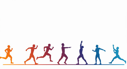 Dynamic Silhouette of Runners in Motion – Sports and Fitness Concept
