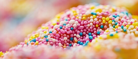 Macro Shot of a Donut with Colorful Sprinkles - Sweet Treat Delight