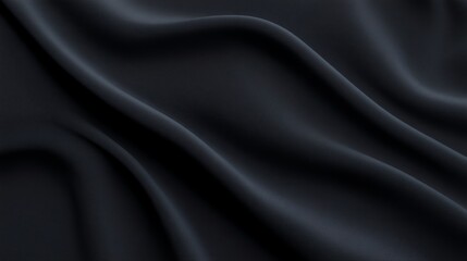 Fototapeta premium Elegant Black Fabric Waves Gently Creating Smooth Abstract Background Texture