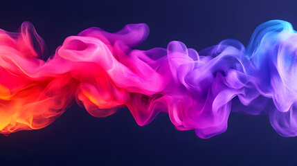 Fototapeta premium Dynamic colorful smoke flowing in a vibrant abstract digital art environment