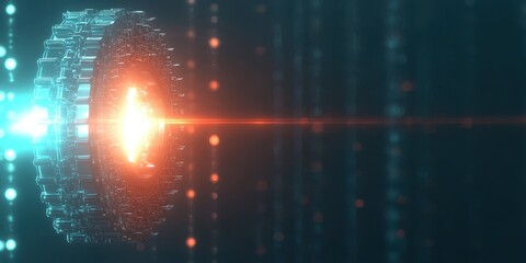 Obraz premium Futuristic Technology Concept with Abstract Light Effects