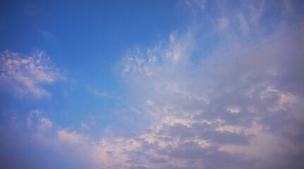 Bright afternoon sky and beautiful white clouds, suitable for background
