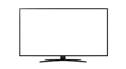 A stylish flat-screen TV with a minimalist black frame and a blank screen, perfect for creative digital mockups and media displays