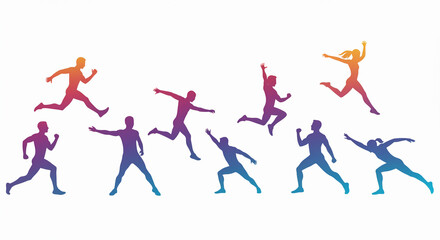 Fototapeta premium Dynamic Silhouette of Runners in Motion – Sports and Fitness Concept