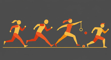 Fototapeta premium Dynamic Silhouette of Runners in Motion – Sports and Fitness Concept