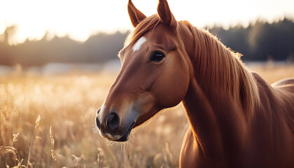 Portrait of a curious Quarter horse mare