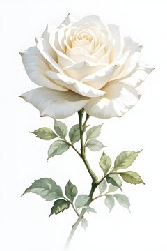 white rose on white background