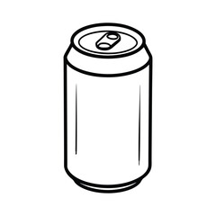 Line art design vector illustration of a can of soda viewed in the front.eps